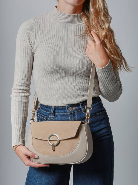 Cross Body Tas Velvet Caviar Leder Milano Beige velvet caviar VC25069 ander zicht 1