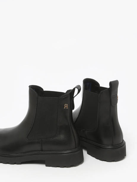 Chelsea Boots Uit Leder Tommy hilfiger Zwart women 8766BDS ander zicht 3