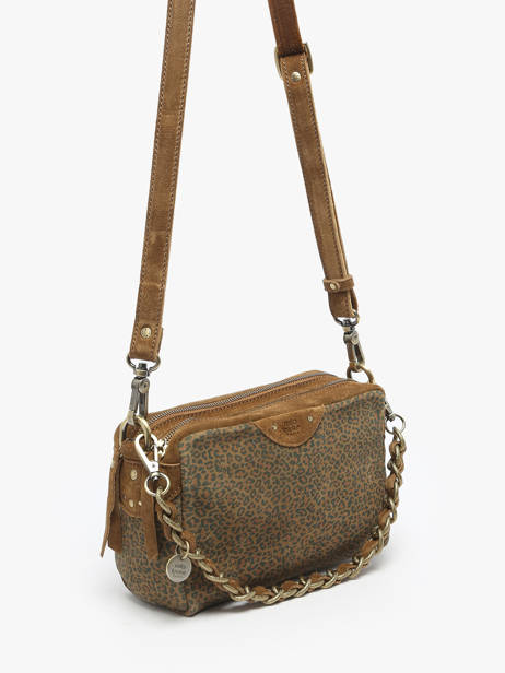 Cross Body Tas Vintage Leder Mila louise Bruin vintage 23673PA ander zicht 1