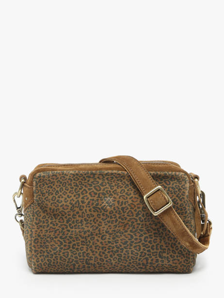 Cross Body Tas Vintage Leder Mila louise Bruin vintage 23673PA ander zicht 3