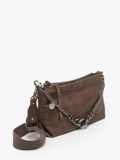 Cross Body Tas Vintage Leder Mila louise Bruin vintage 3864C ander zicht 1