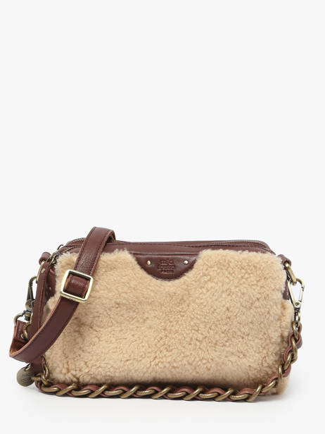 Cross Body Tas Vintage Leder Mila louise Bruin vintage 23673TC
