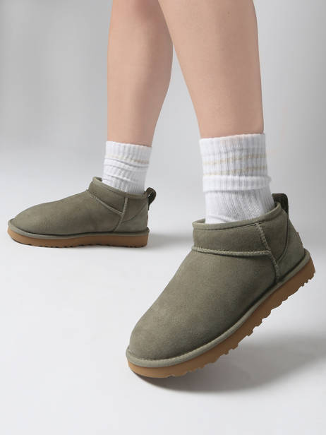 Boots Classic Ultra Mini Uit Leder Ugg Groen women - 01116109 ander zicht 1