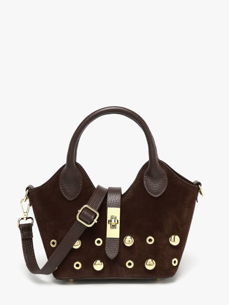 Handtas Velvet Studs Milano Bruin velvet studs VS25091