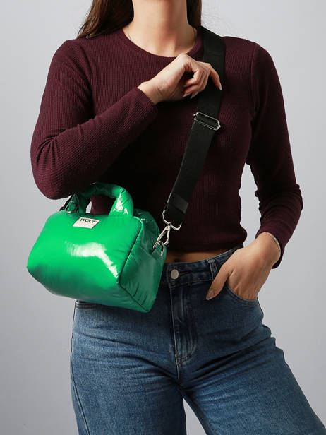 Cross Body Tas Glossy Gerecycleerd Polyester Wouf Groen glossy BB250027 ander zicht 1