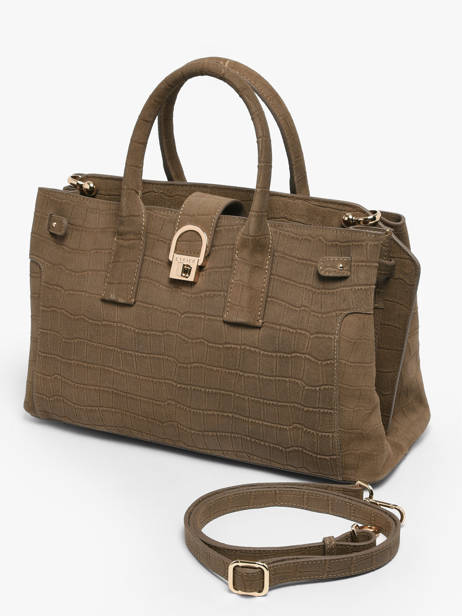 Handtas M Equestre Croco Leder Etrier Beige equestre croco EEQC142M ander zicht 1