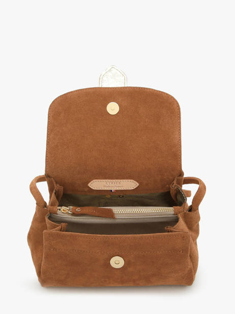 Cross Body Tas S Agnes Rundsleer Met Suède Finish Etrier Bruin agnes EAGV205S ander zicht 6