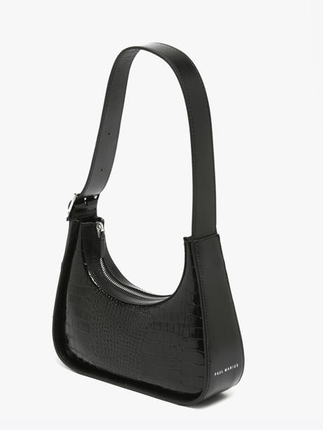 Schoudertas Croco Vernis Paul marius Zwart croco vernis VICTXCRV ander zicht 1