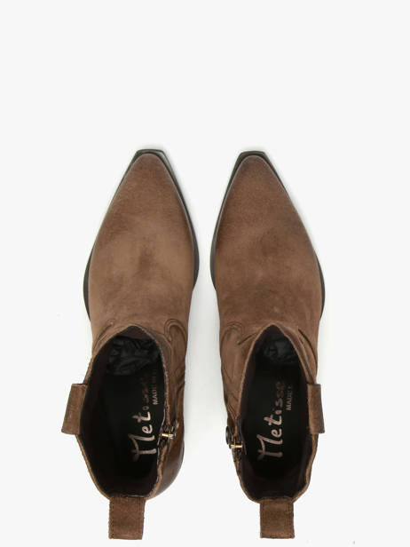 Santiago Laarzen Met Hak Tronchetti Texani Uit Leder Metisse Bruin women DX380 ander zicht 3