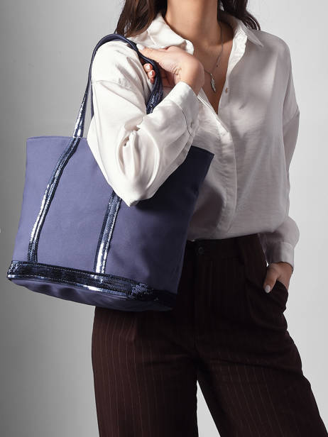 Handtas Cabas Katoen Vanessa bruno Violet cabas 1V40378 ander zicht 1