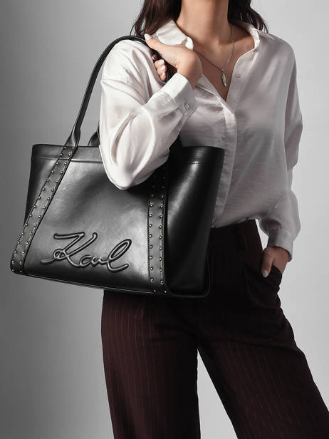 Schoudertas K/ville Studs Leder Karl lagerfeld Zwart k ville B1W30261 ander zicht 1