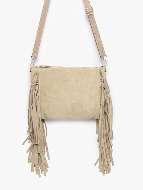 Cross Body Tas Velvet Leder Milano Beige velvet VE25113 ander zicht 2