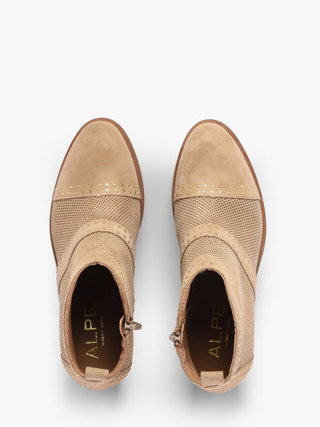 Enkellaarsjes Met Hak Uit Leder Alpe Beige women 54311108 ander zicht 3