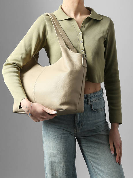 Schoudertas Caviar Leder Milano Beige caviar CA25061 ander zicht 1