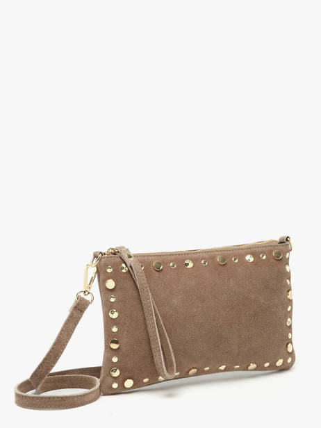 Cross Body Tas Velvet Leder Milano Beige velvet VE24111O ander zicht 2