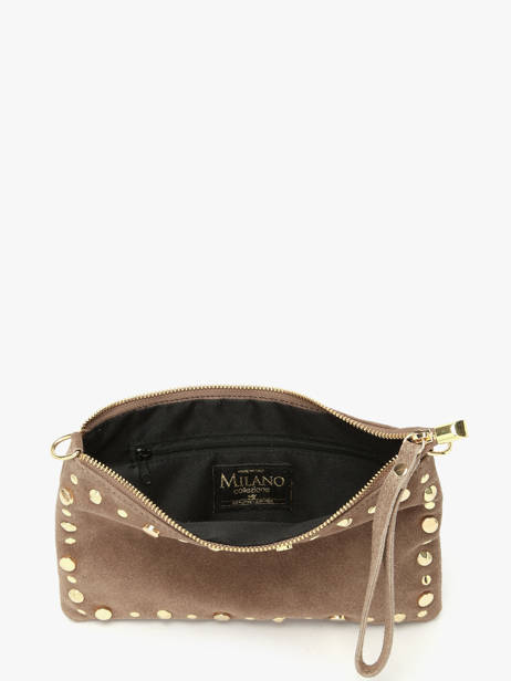 Cross Body Tas Velvet Leder Milano Beige velvet VE24111O ander zicht 3