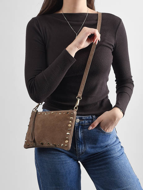 Cross Body Tas Velvet Leder Milano Beige velvet VE24111O ander zicht 1