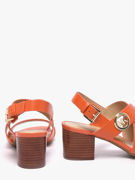 Sandalen Met Hak Uit Leder Michael kors Oranje women EMS1L835 ander zicht 2