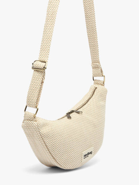 Cross Body Tas Tressage Katoen Hindbag Beige tressage TS ander zicht 2