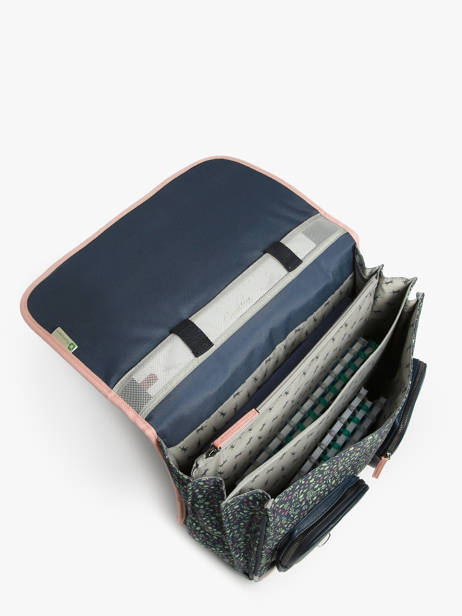 Boekentas 3 Compartimenten Cameleon Blauw vintage fantasy PBVGCA41 ander zicht 3