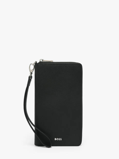 Herenpocket Grained Leder Hugo boss Zwart grained HLL518A