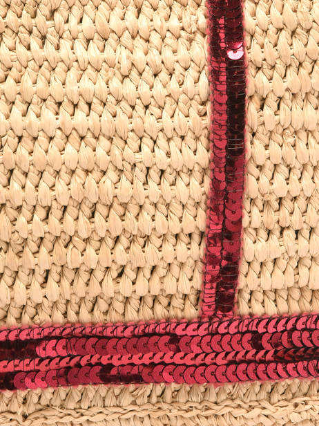 Cross Body Tas Baby Cabas Raffia Pailletten Vanessa bruno Beige cabas raphia 64V40410 ander zicht 2