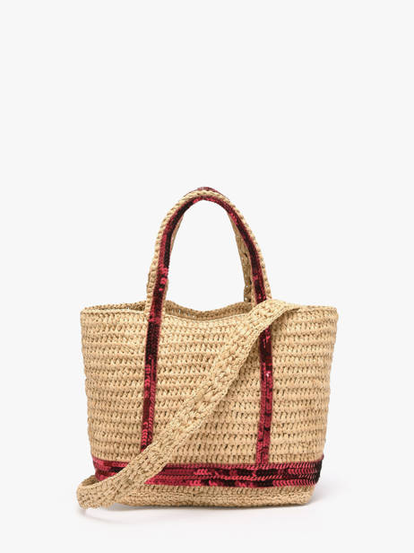 Cross Body Tas Baby Cabas Raffia Pailletten Vanessa bruno Beige cabas raphia 64V40410 ander zicht 3