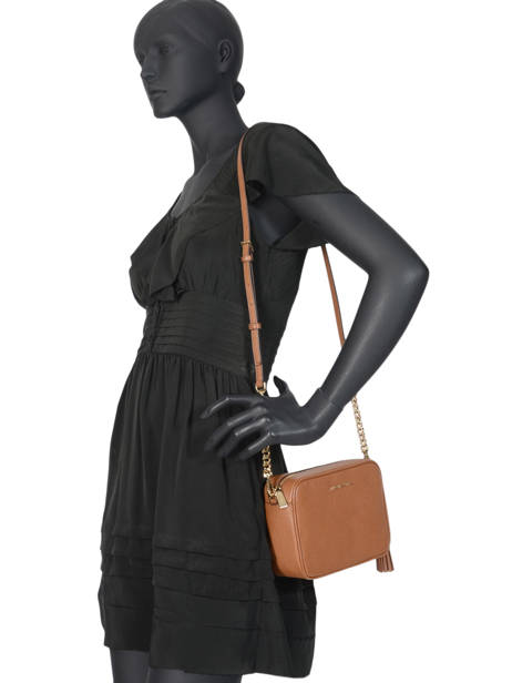 Cross Body Tas Ginny Leder Michael kors Bruin jet set F7GGNM8L ander zicht 3