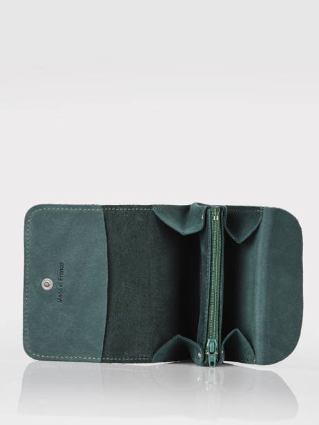 Portemonnee Etincelle Nubuck Leder Etrier Groen etincelle nubuck EETN650 ander zicht 1